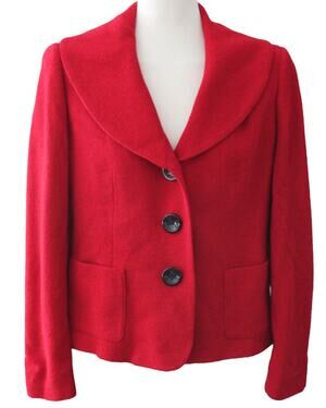 Talbots Red Wool Blend Winter Coat Size 12